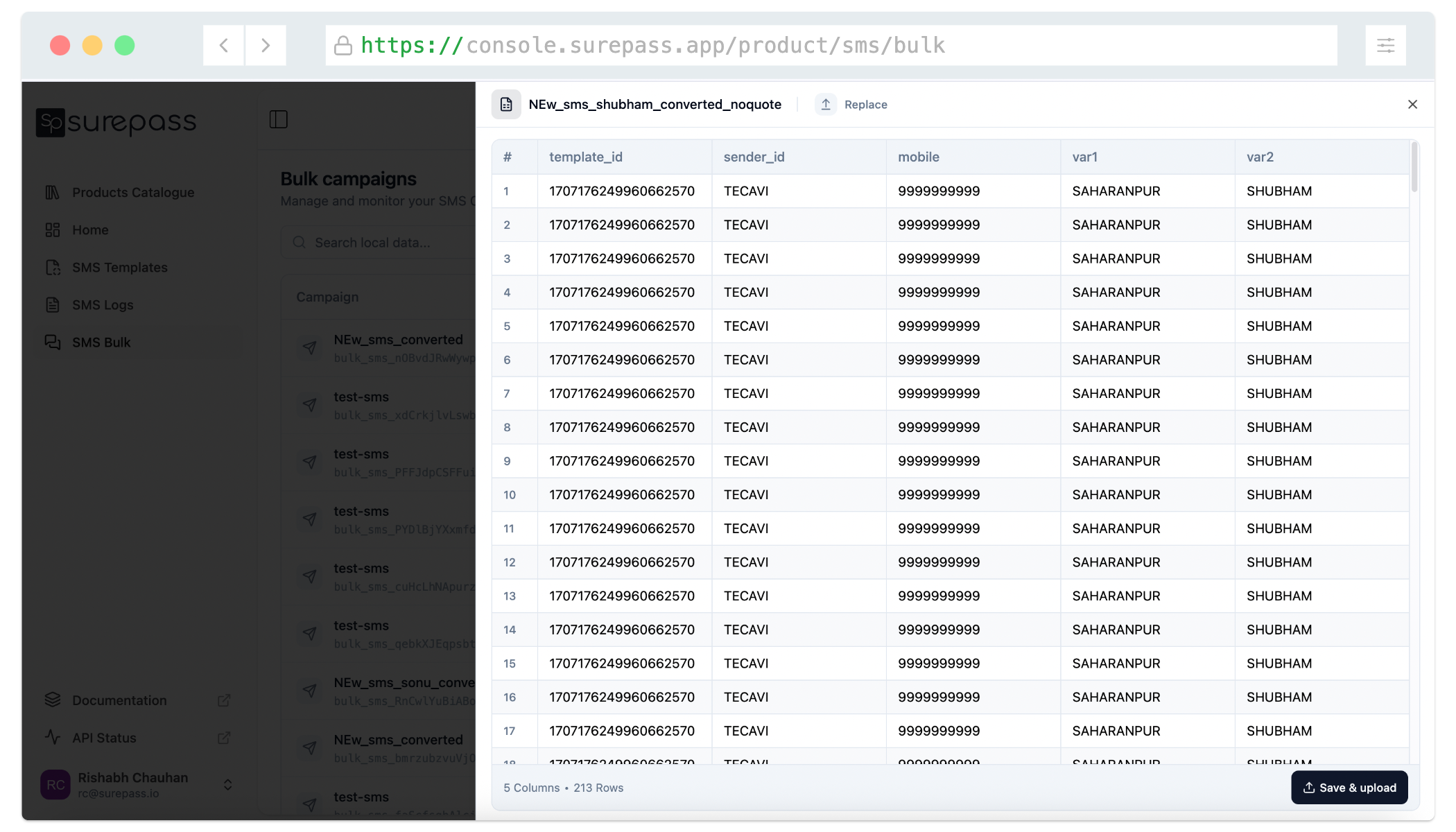 New bulk upload preview